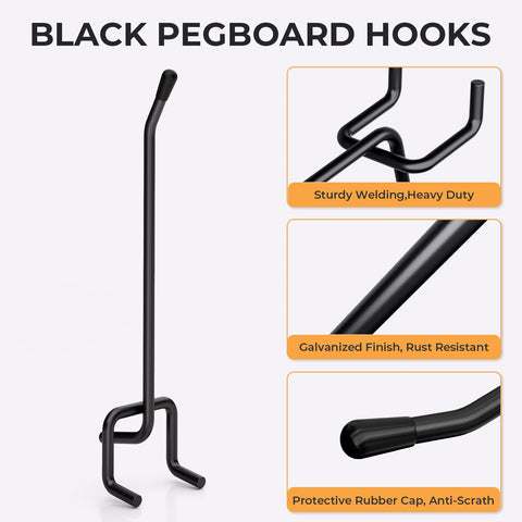 INCLY 8-inch pegboard hook maximizes storage for larger tools and accessories
