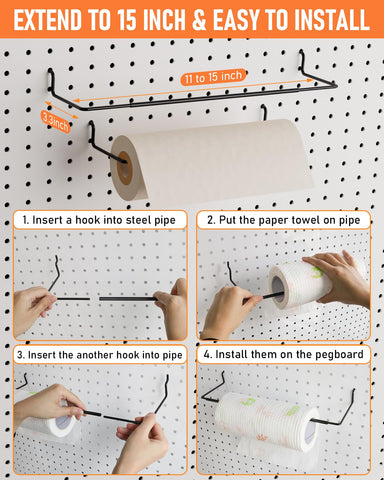 INCLY angled pegboard hooks, stable mounting for heavier gear