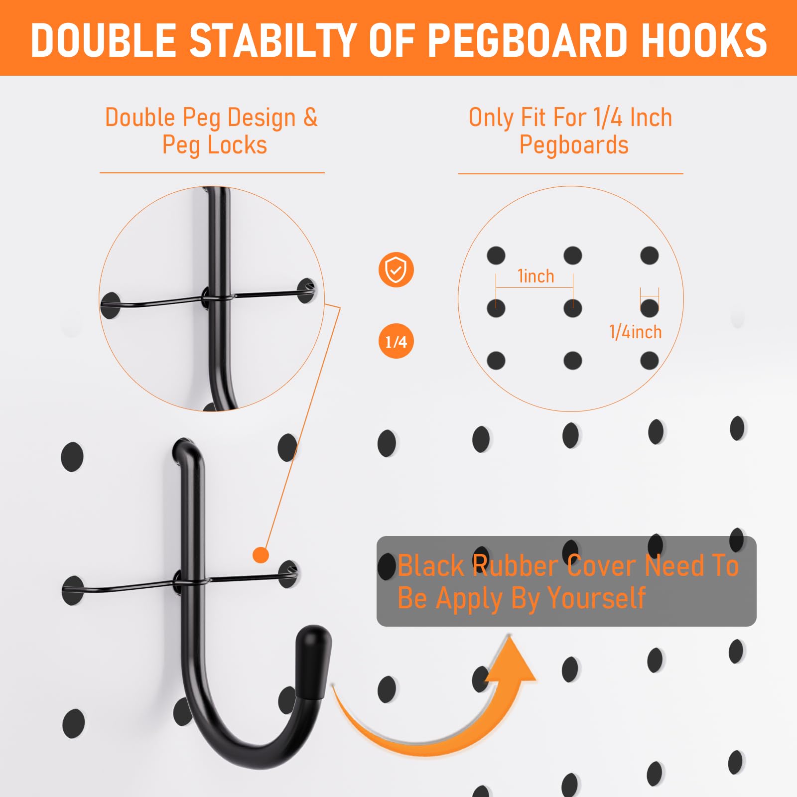 INCLY curved, angled, and straight hooks offer versatility.