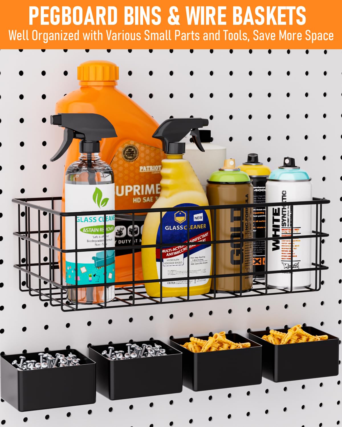 INCLY pegboard curved hooks set offers flexible hanging options for tools