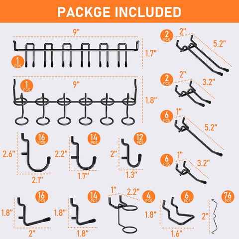 INCLY peg locks secure hooks for stable mounting.