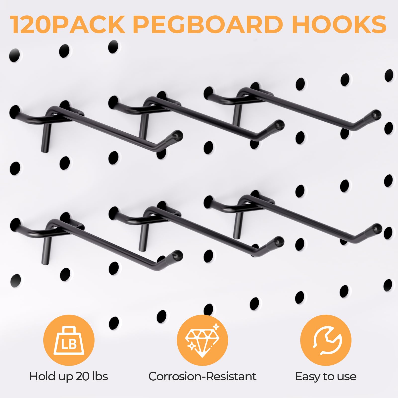 INCLY pegboard hook system for flexible wall-mounted organization