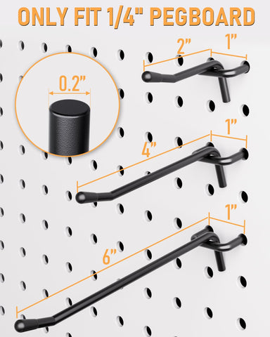 INCLY pegboard hooks with rubber tips protect surfaces during hanging.