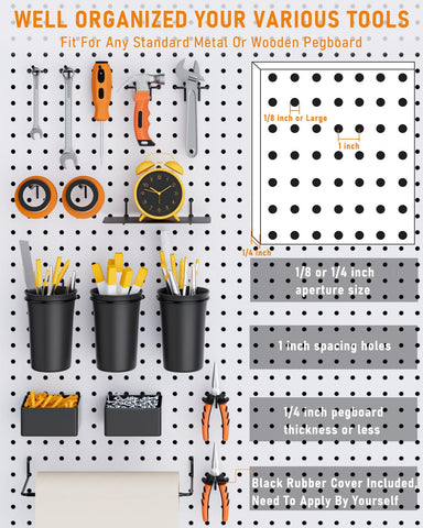 INCLY pegboard hooks offering dependable tool support on walls