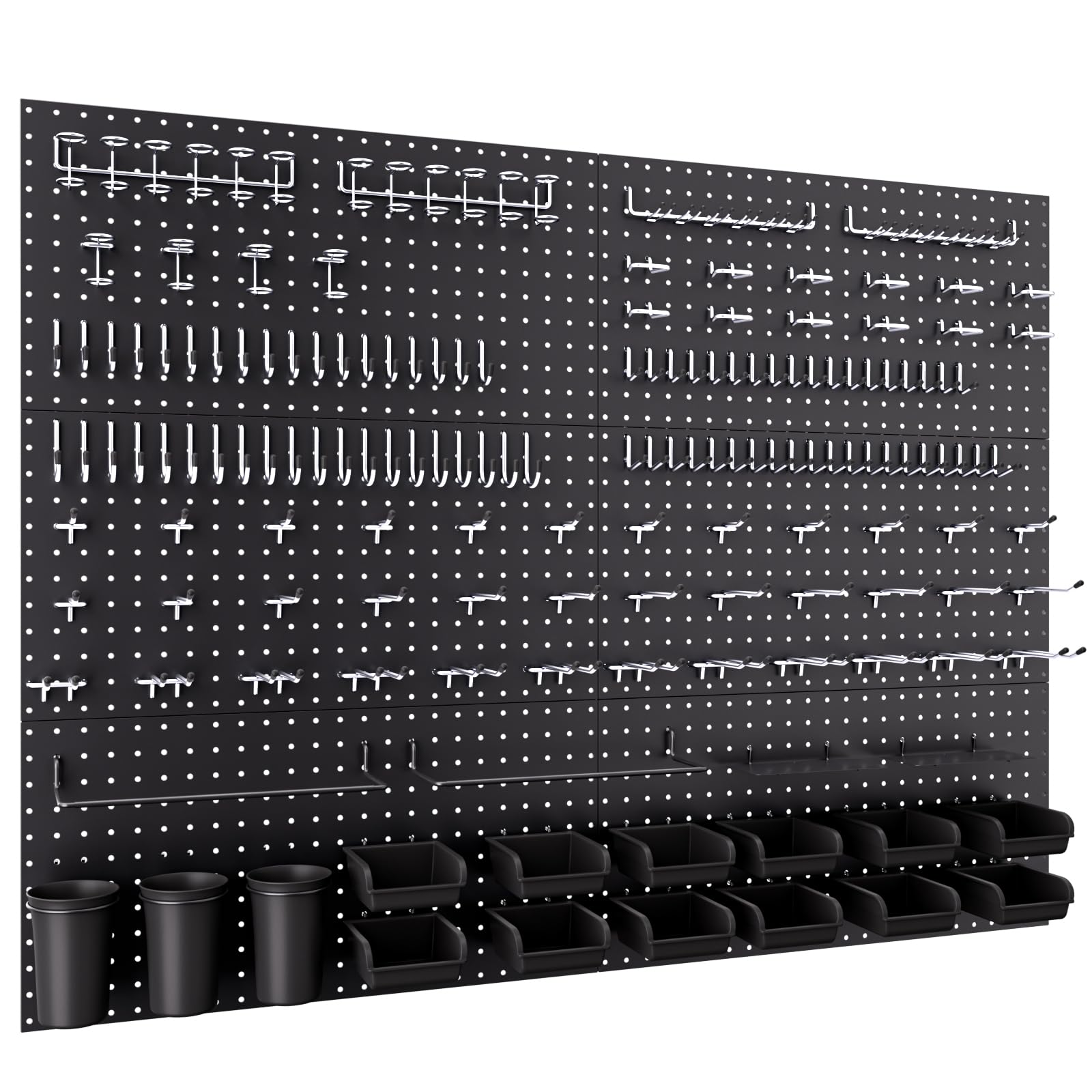 INCLY pegboard six-panel setup for organized wall storage.