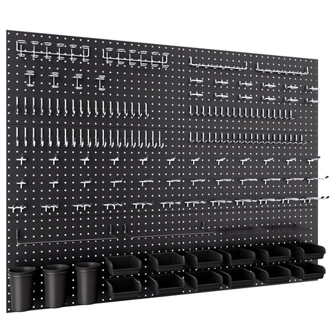 INCLY pegboard six-panel setup for organized wall storage.