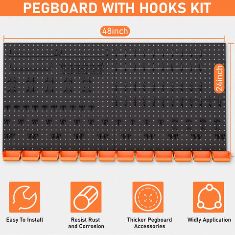 INCLY pegboard storage solution in a garage setting enabling tidy workspace.