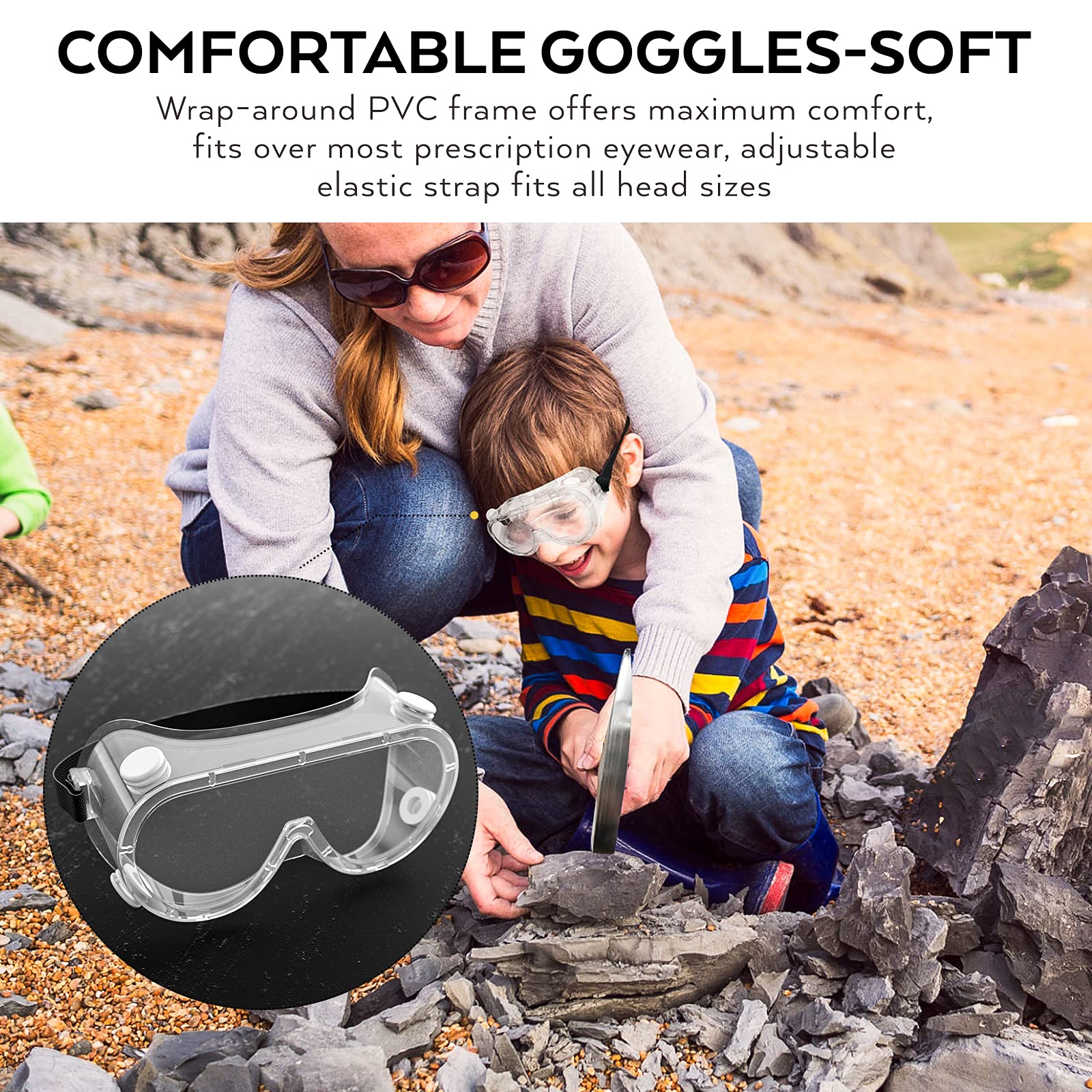 INCLY plastic magnifying lens 5x for quick mineral inspection