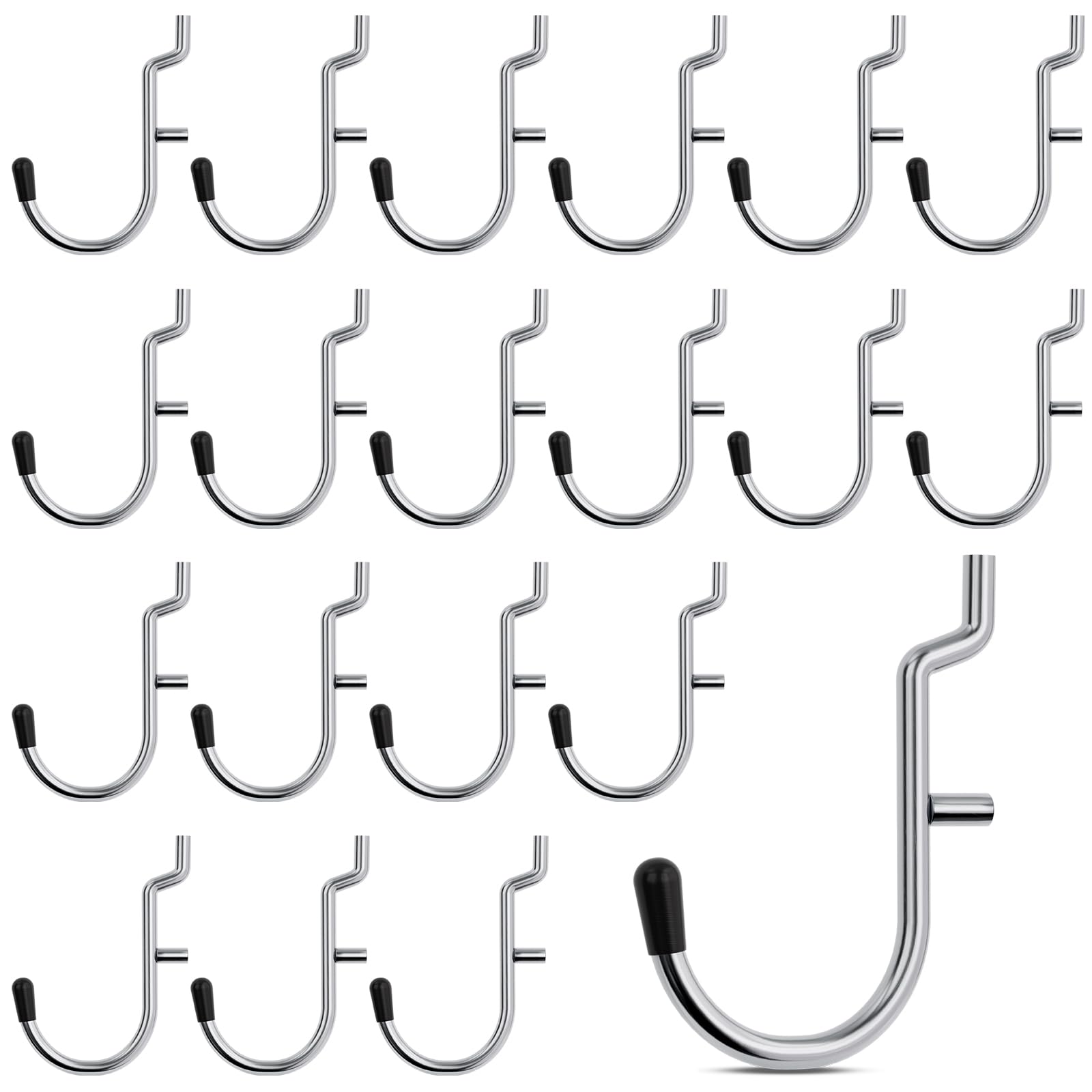 INCLY quarter-inch pegboard J-hook keeps tools neatly on the wall.