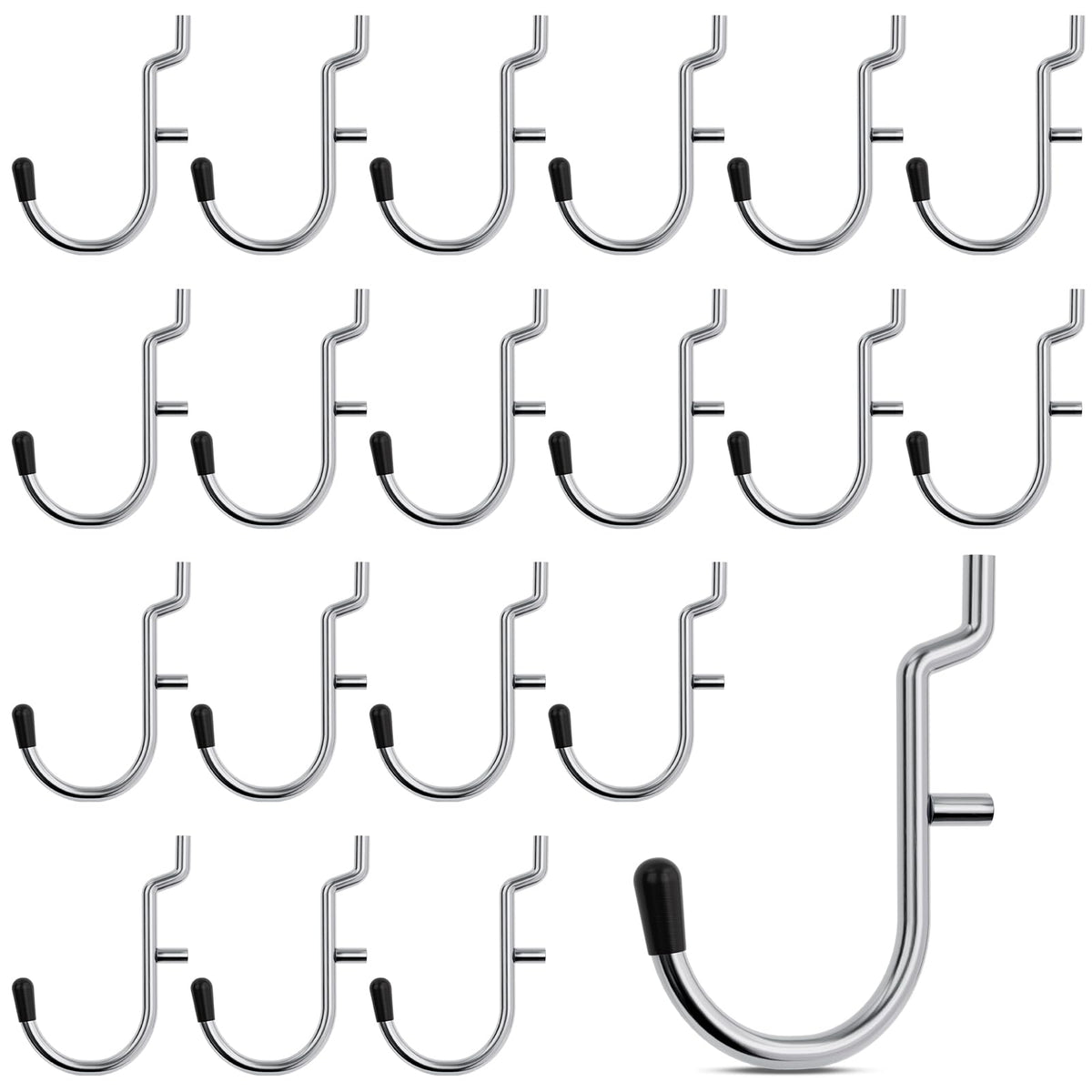 INCLY quarter-inch pegboard J-hook keeps tools neatly on the wall.