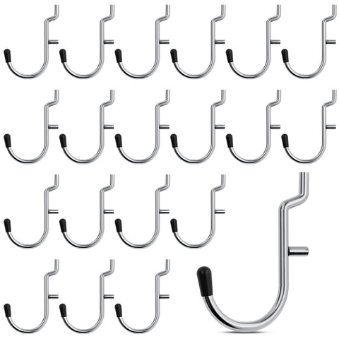 INCLY quarter-inch pegboard J-hook keeps tools neatly on the wall.