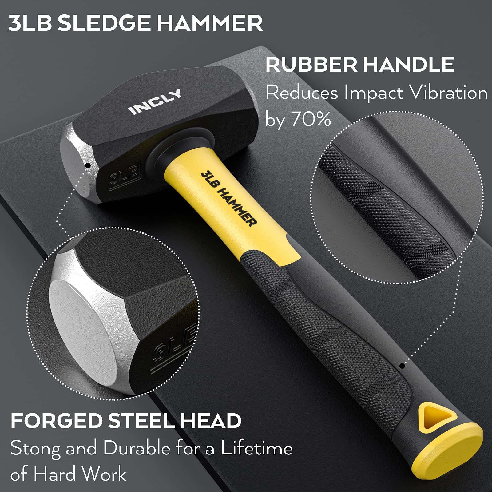 INCLY safety glasses protect eyes during rugged rock work.