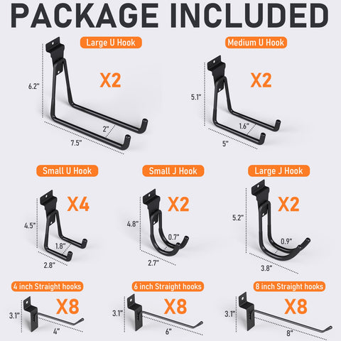 INCLY slatwall hooks close-up with cushioned rubber coating for anti-slip durability
