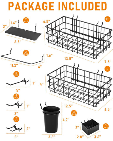 INCLY steel tray provides sturdy display ready surface on pegboard