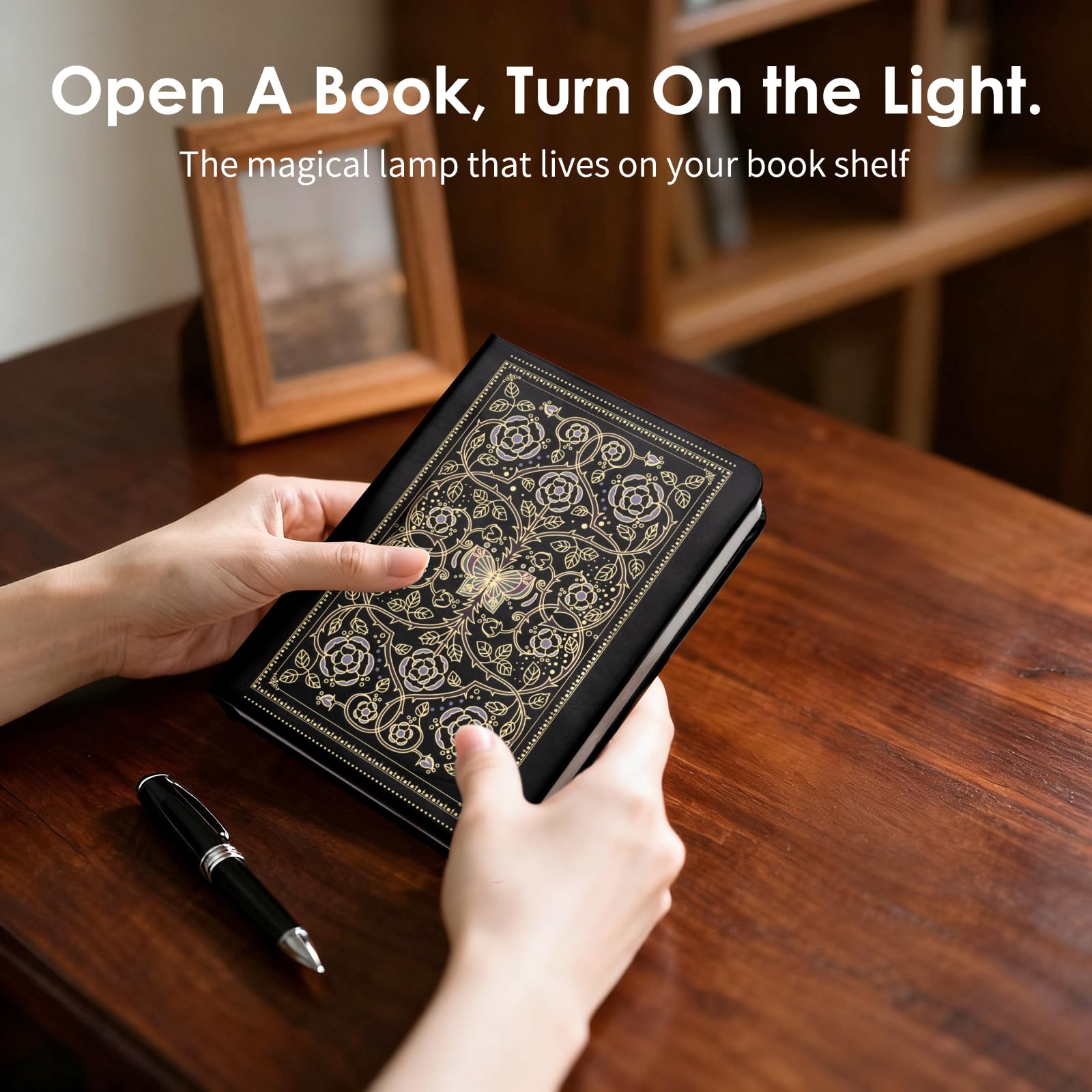 Incolumitas Book Lamp features a rechargeable battery for cordless use.