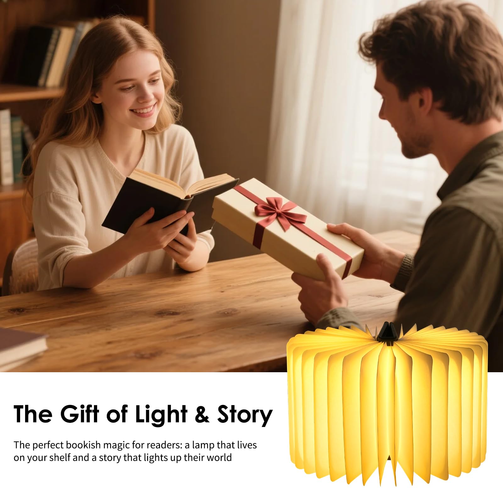Incolumitas Book Lamp gift box presents a thoughtful bookish gift.