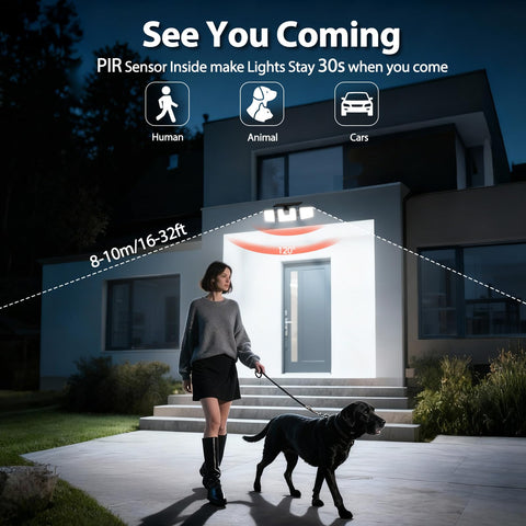 INCX 156 LED flood light provides bright, motion-activated outdoor illumination.