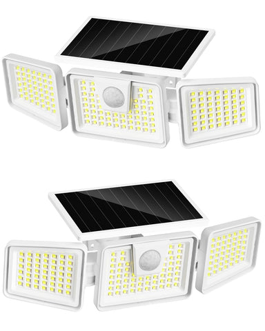 INCX 156-LED solar motion lights outdoor 2-pack illuminate driveways at dusk