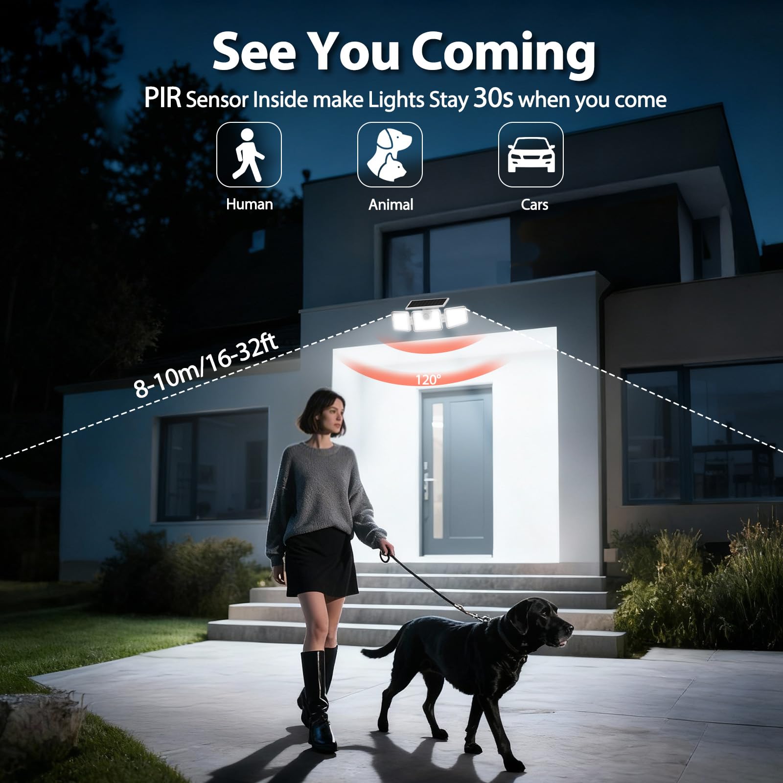 INCX outdoor security light wall-mounted for quick installation.
