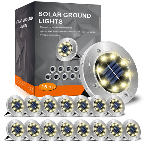 INCX solar ground light along a dusk walkway glow improves pathway safety
