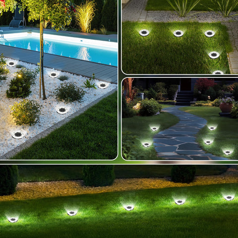 INCX 16 LEDs offer bright pathway illumination for patios and walkways.
