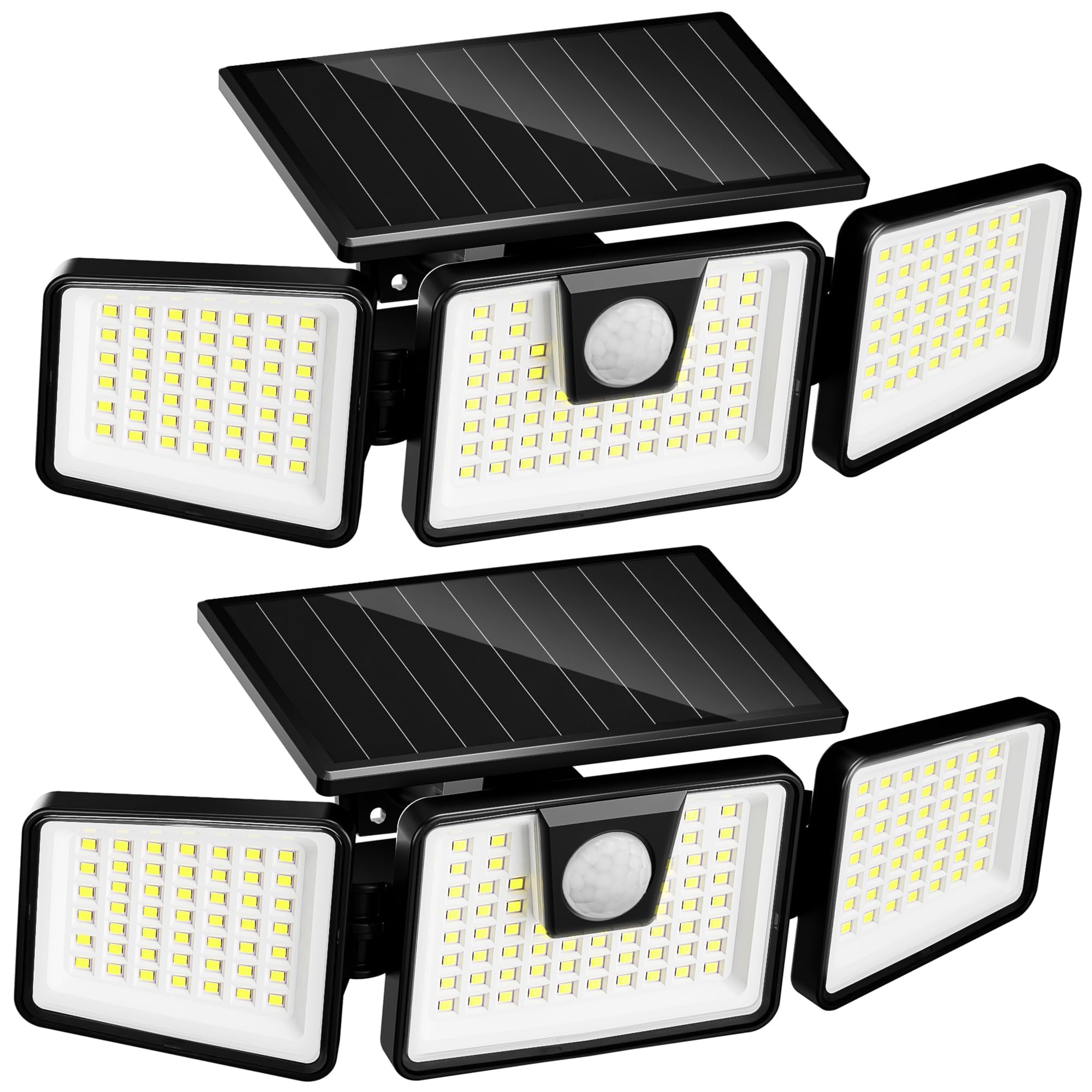INCX solar lights with three heads illuminate the front view for safer entry