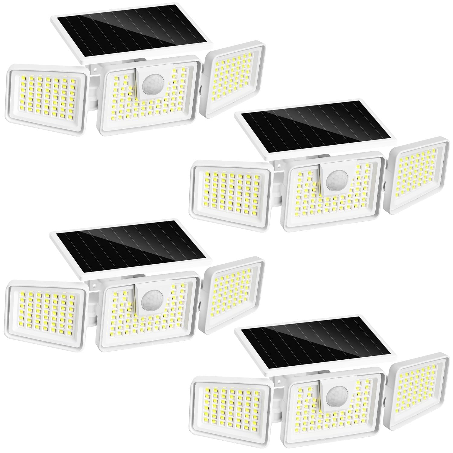 INCX solar lights outdoor motion sensor three-head design provides broad, welcoming illumination.
