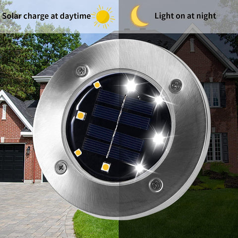 INCX solar lights driveway view shows weatherproof stainless steel body