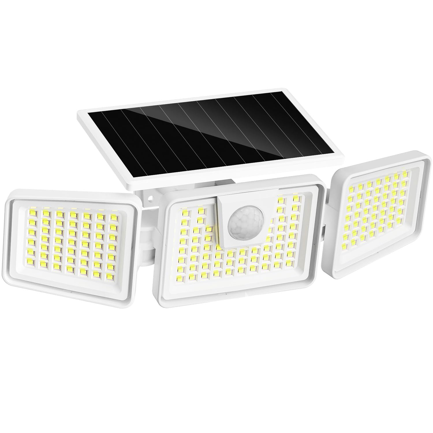 INCX solar motion sensor light with three heads activates on motion.