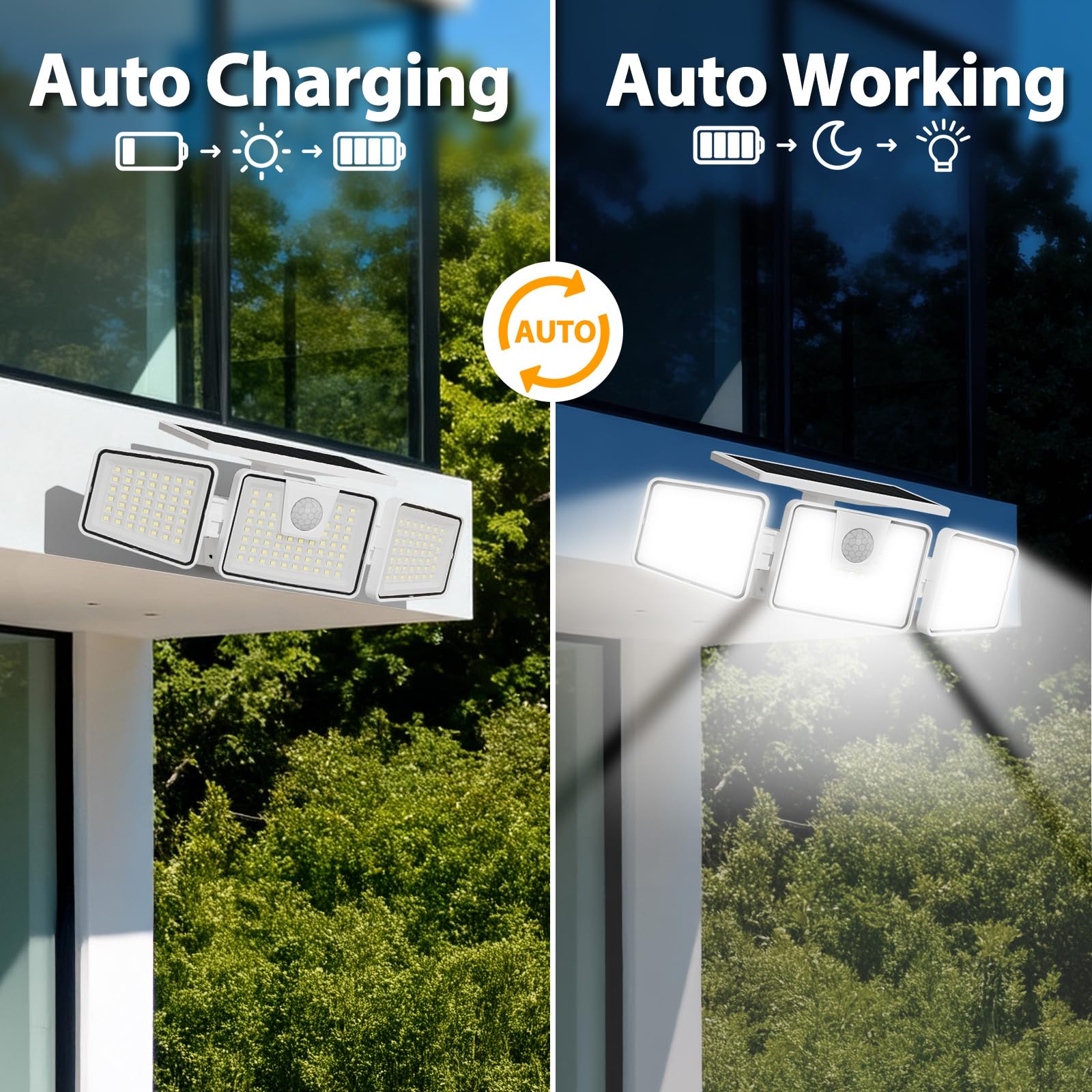 INCX solar panel charging powers the light by day.