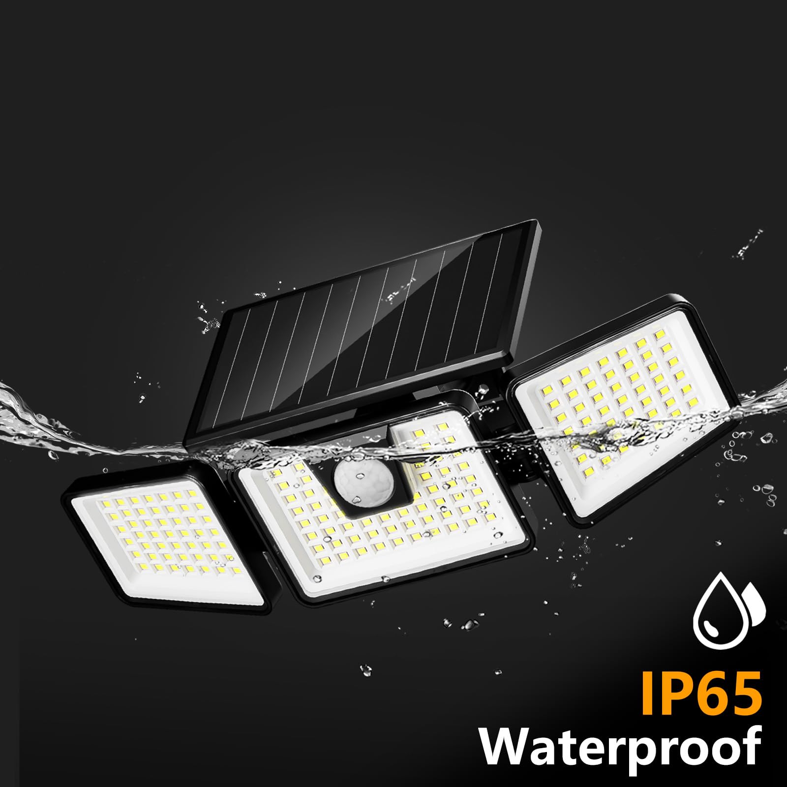 INCX wall-mount solar light installed easily on fences and walls.