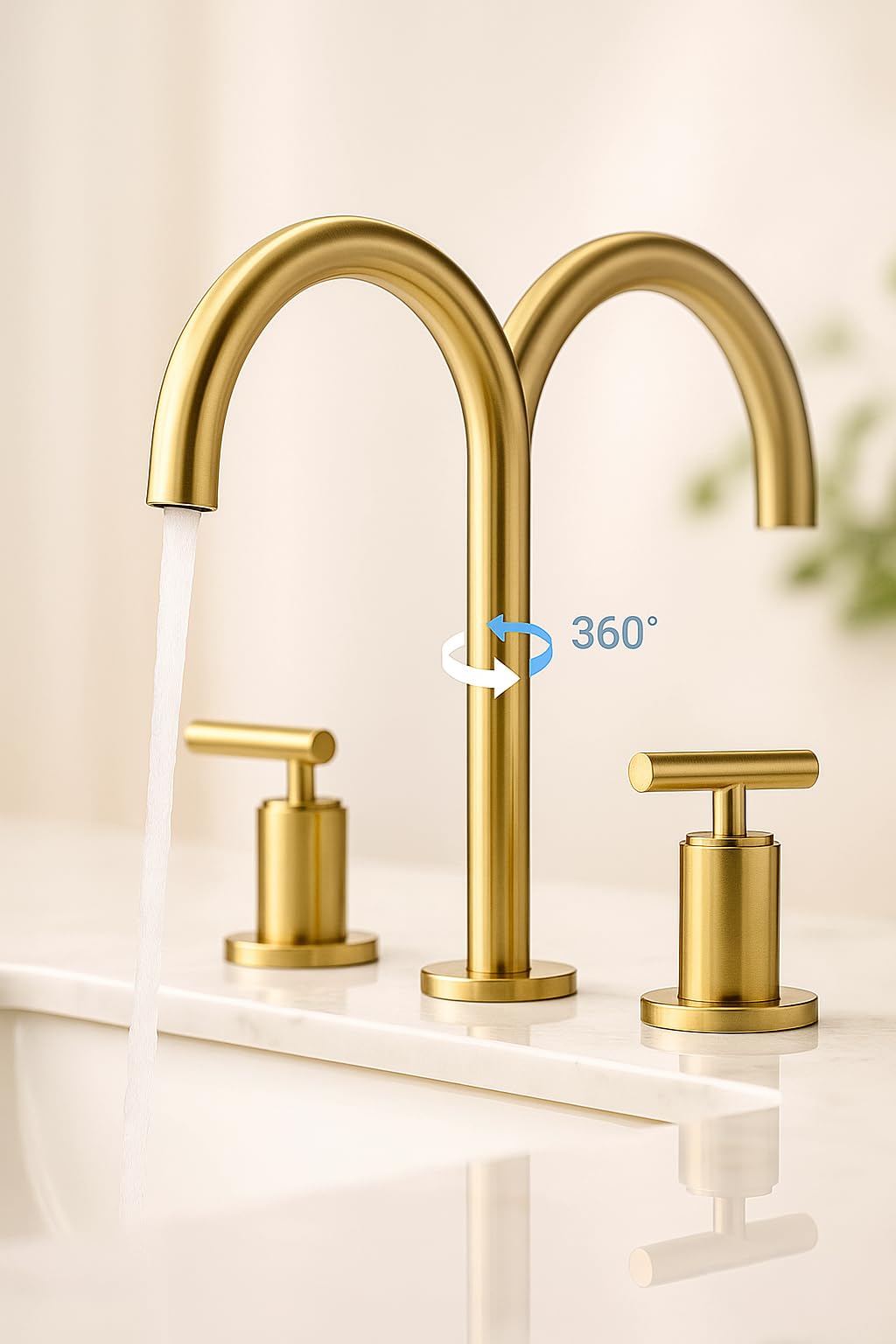 Indare included hoses provide leak-free water supply.