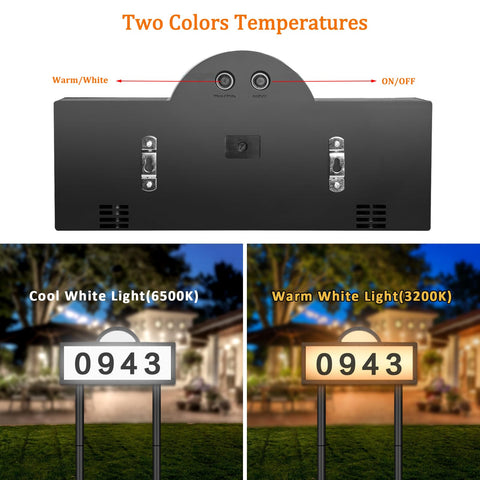 INDARUN solar address sign cool white mode delivers bright, high-contrast visibility after dark
