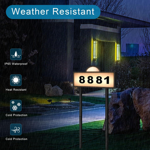 INDARUN solar address sign packaging includes numbers and templates for quick setup