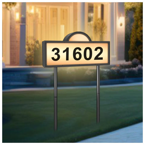 INDARUN wall-mounted solar address number glows for clearer nighttime visibility.