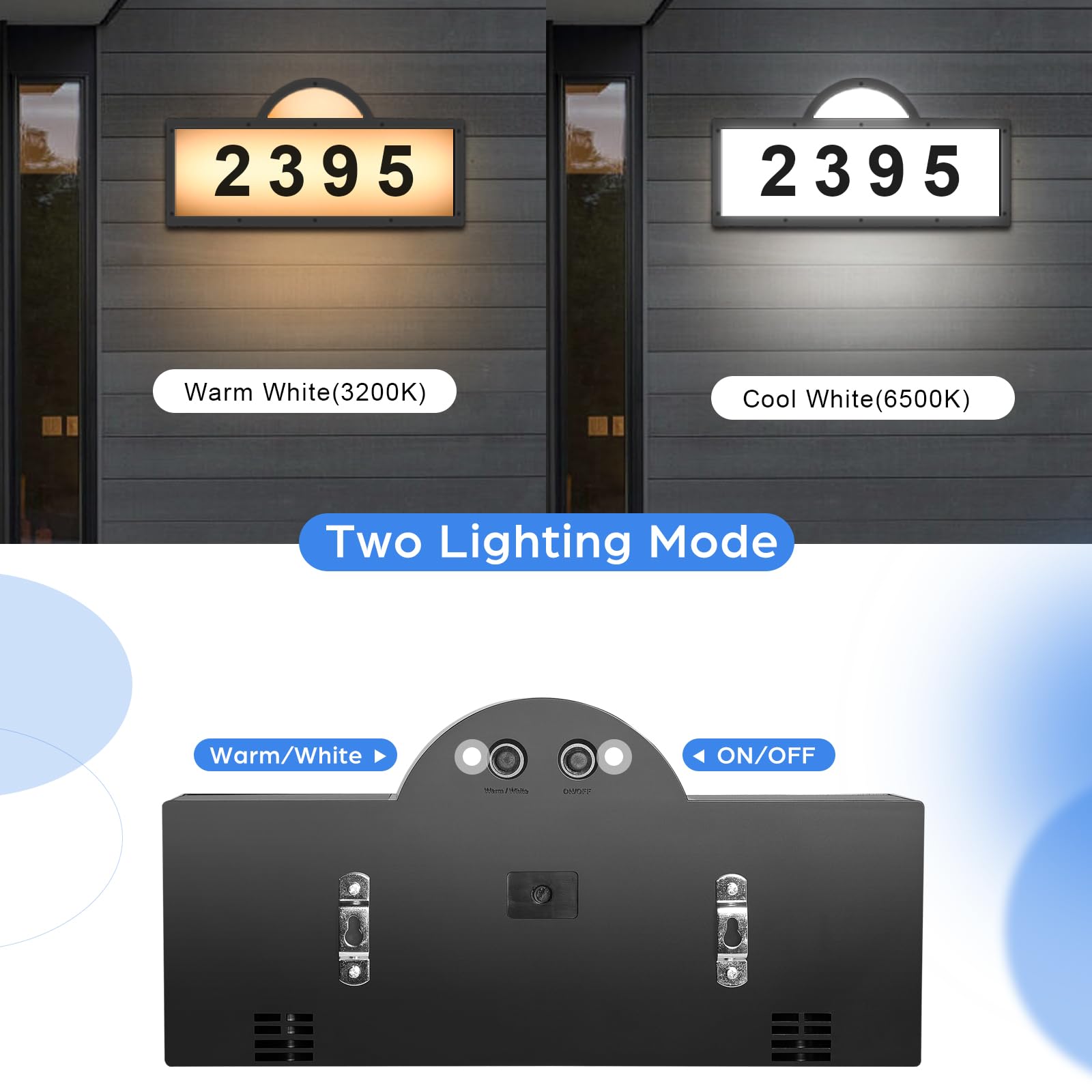 INDARUN warm white and cool white lighting options for porch ambience.
