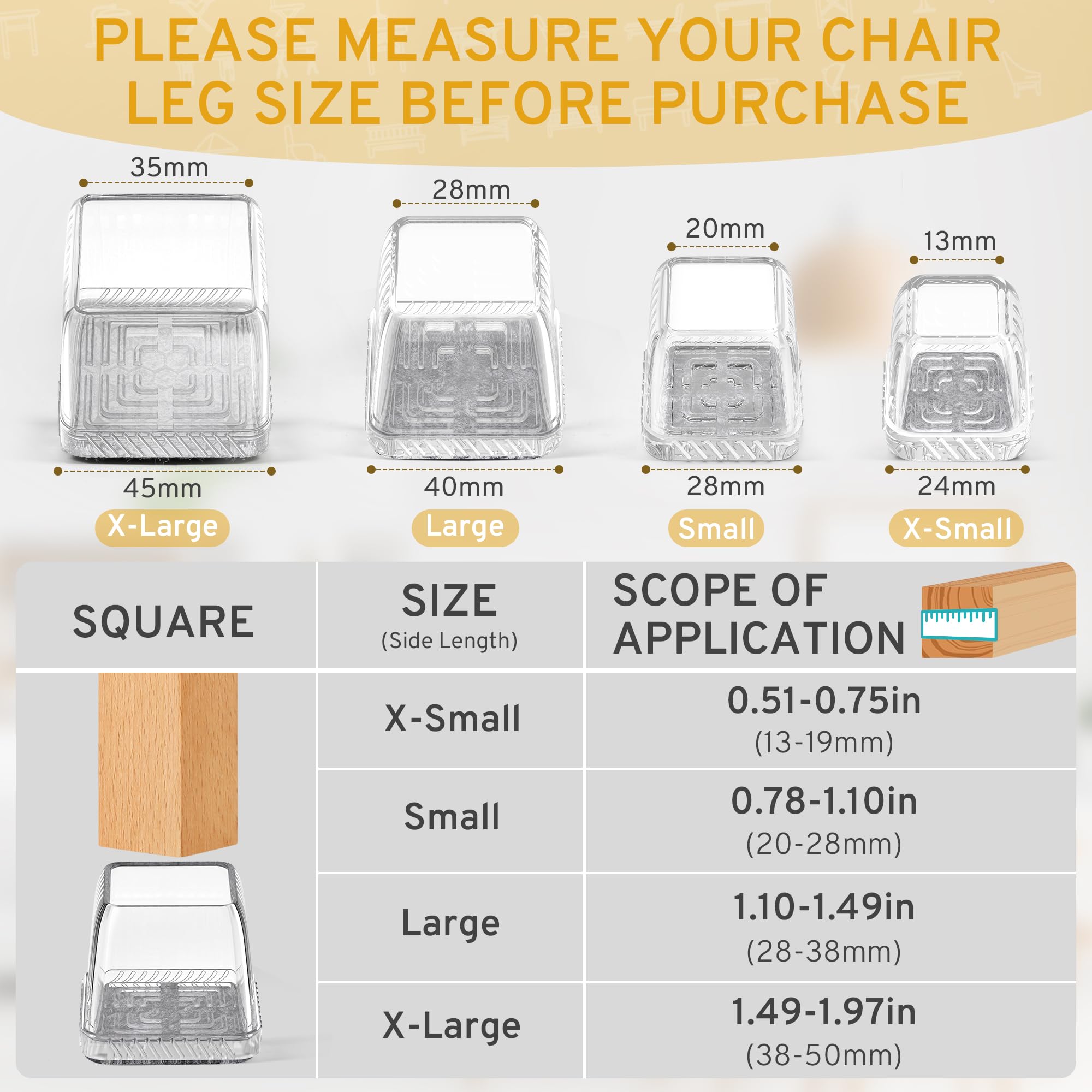 INDEMO easy slip-on installation for quick chair protection.