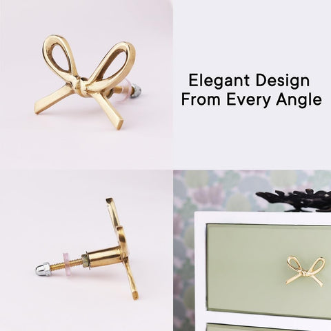 Indian Shelf brass gold bow knob packaging reveals complete installation hardware