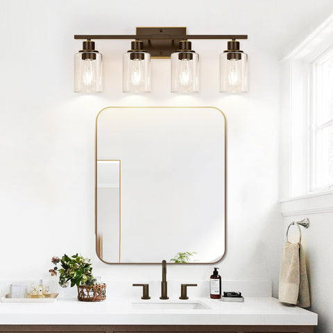 Indoi 4-light bathroom fixture downward installation option for mirror lighting.