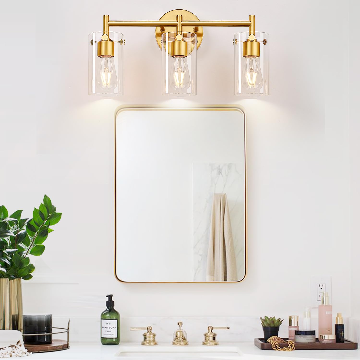 Indoi durable brushed gold finish suited to humid spaces like bathrooms