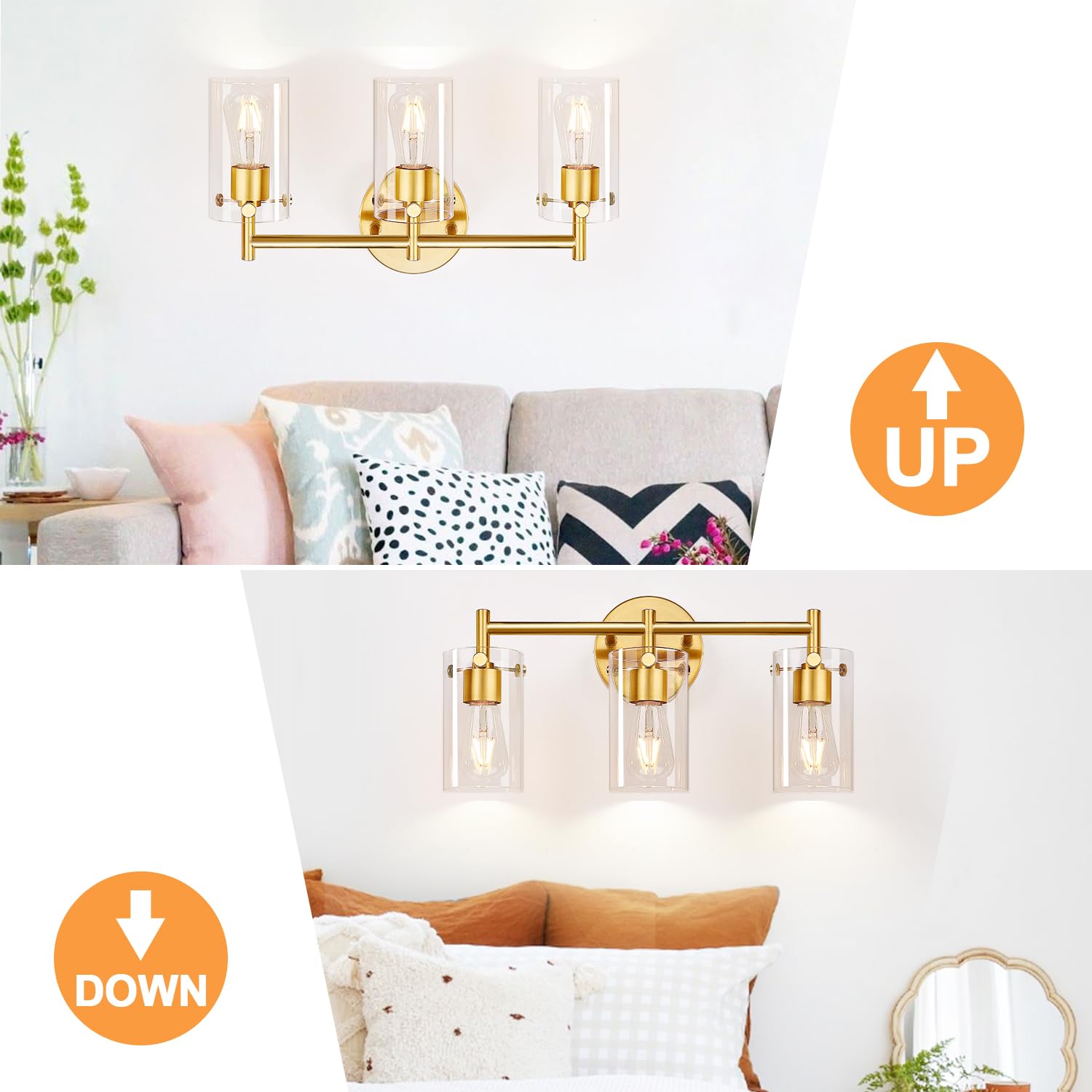 Indoi vanity light mounted over a dressing table for refined styling