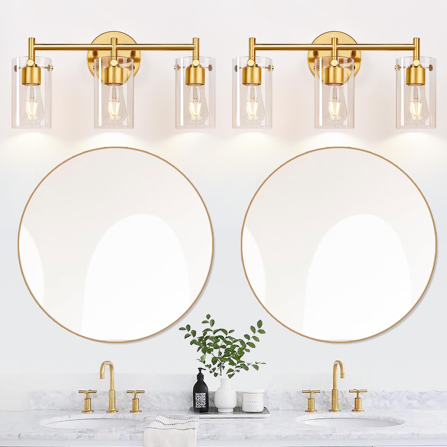 Indoi quick-installation vanity light showing included hardware