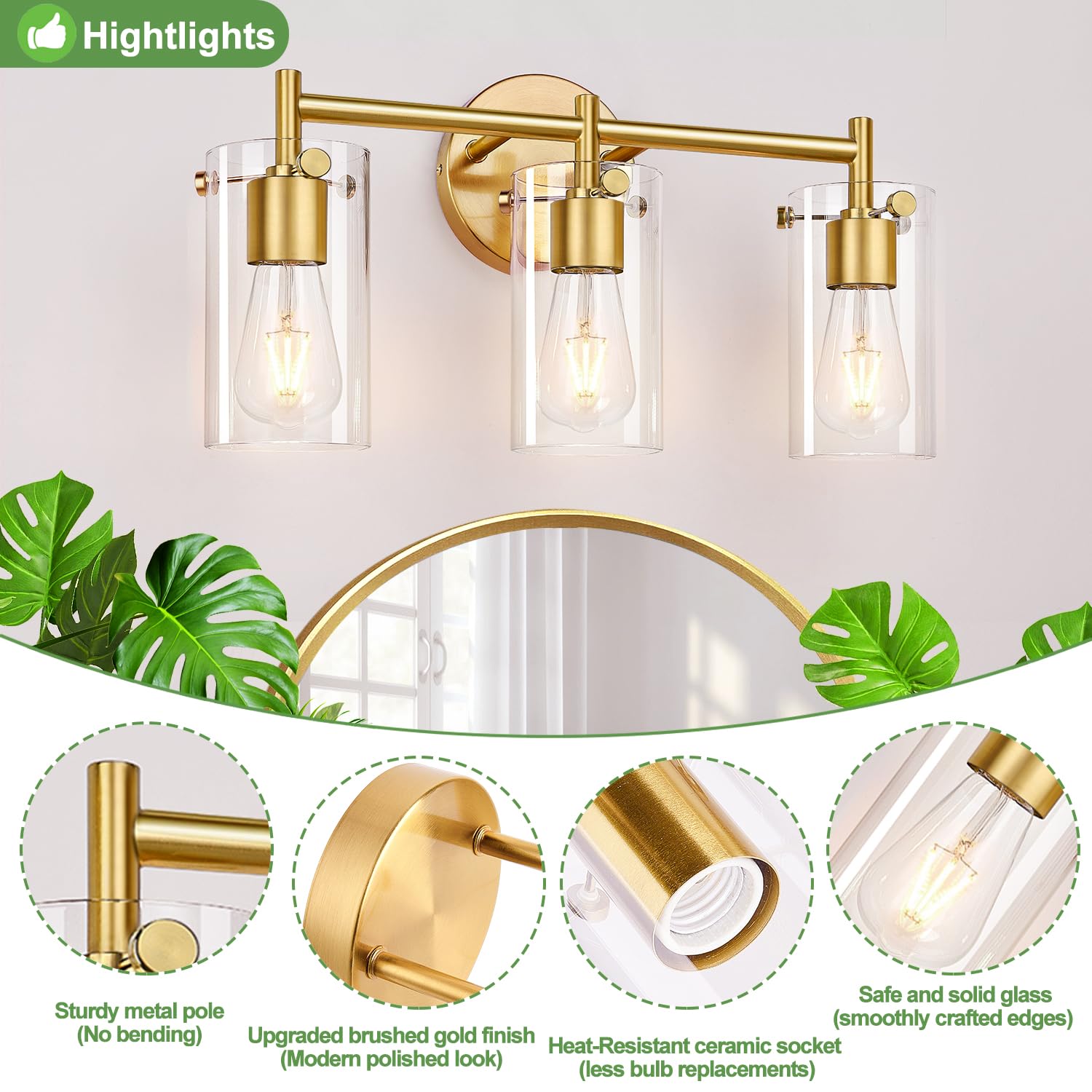 Indoi wall sconce with up-down mounting over a mirror for flexible placement