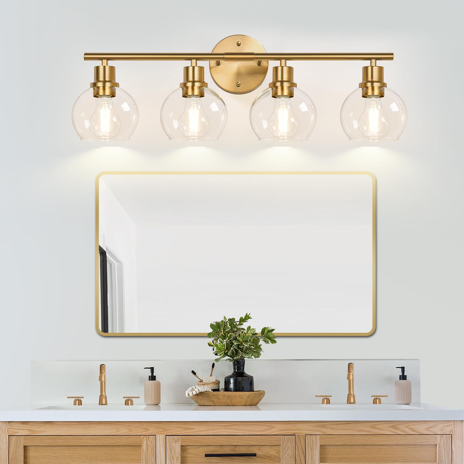 Indoi brushed gold metal frame delivers durable, rust-resistant style