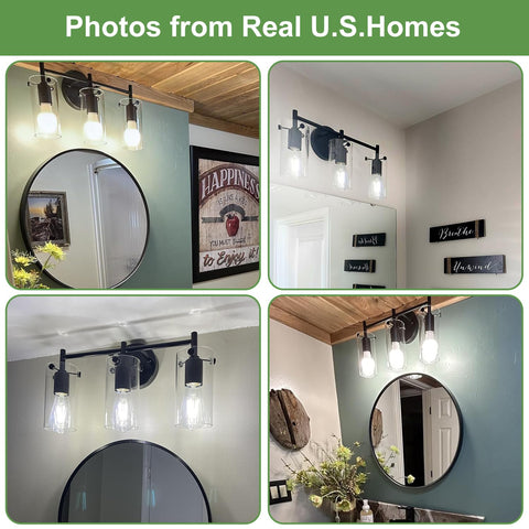 Indoi clear glass shades protect bulbs while adding a refined look.