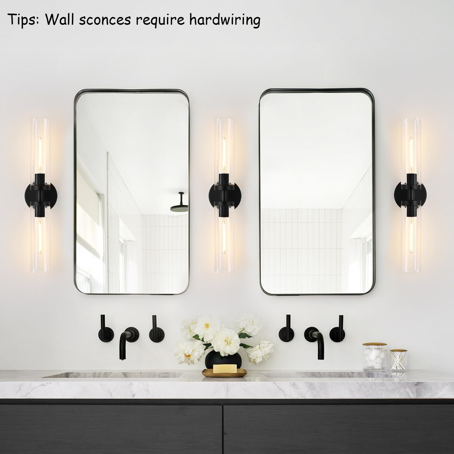 Indoi modern 2-pack wall light provides cohesive room illumination.