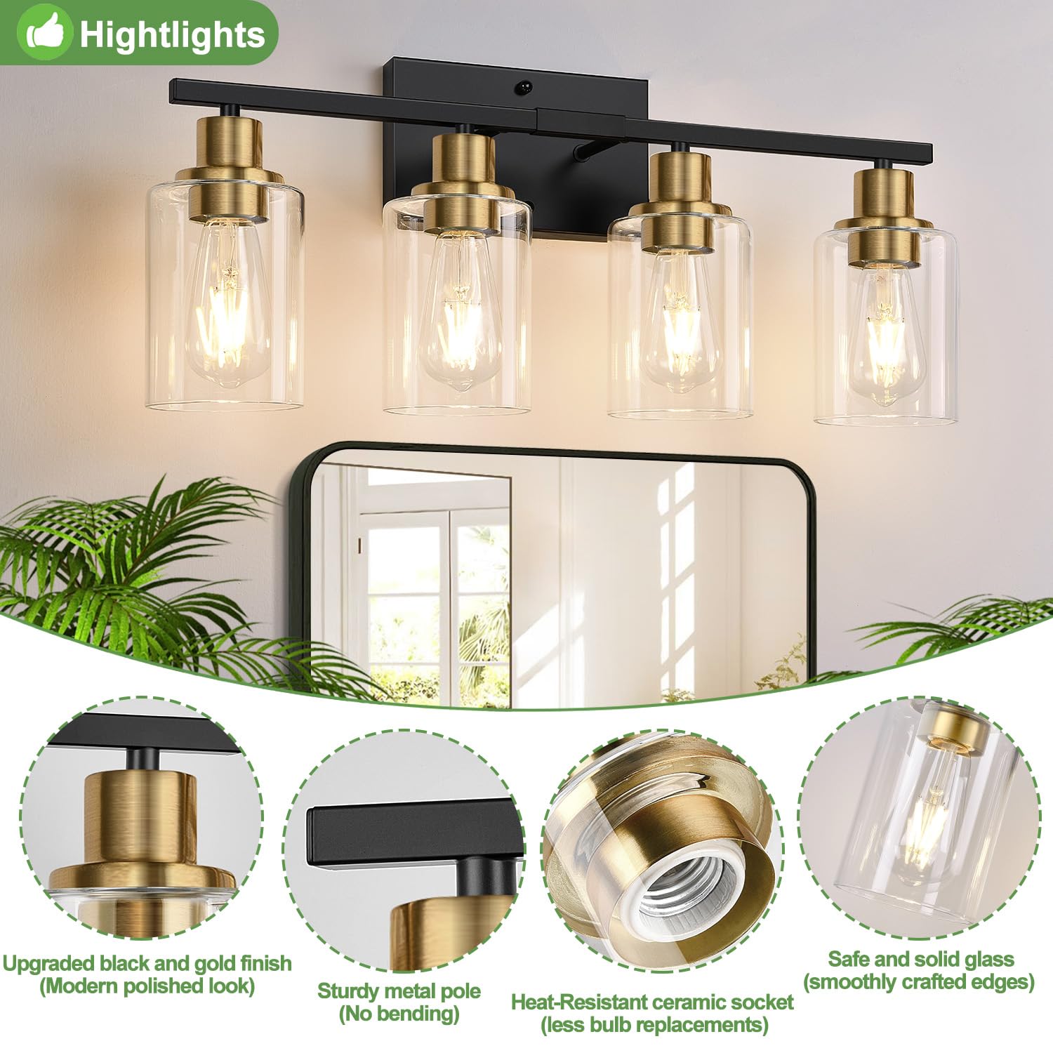 Indoi wall light in metal body provides durable, long-lasting bathroom decor.