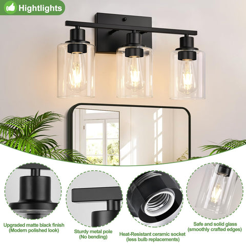 Indoi vanity wall lamp installable up or down to suit your mirror.