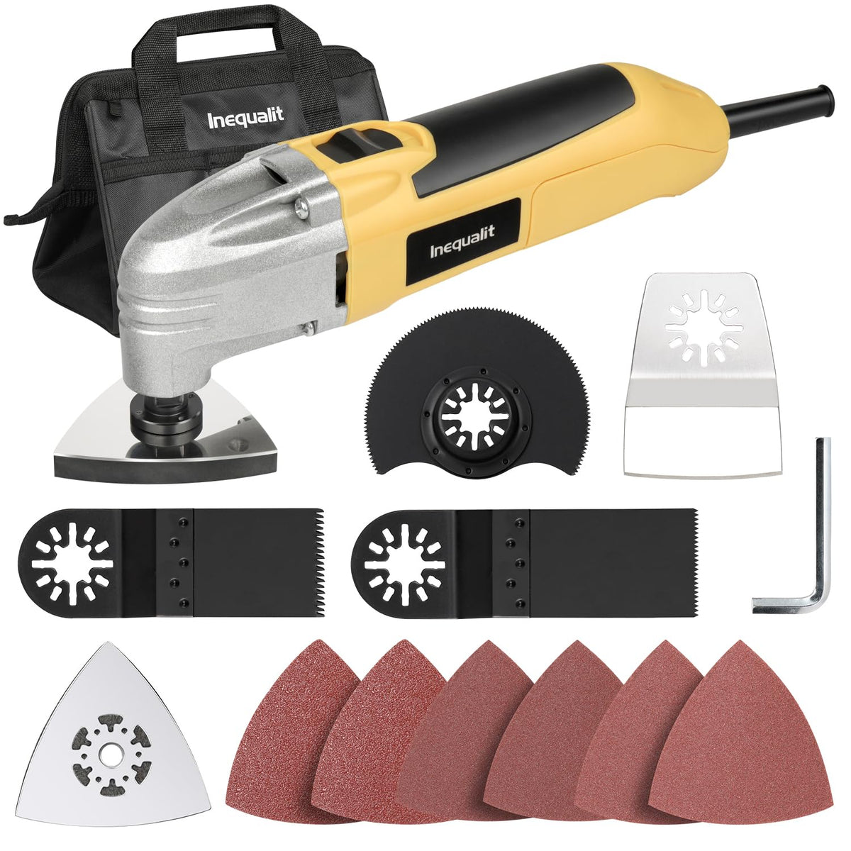 Inequalit oscillating multi-tool handle grip for precise control in tasks