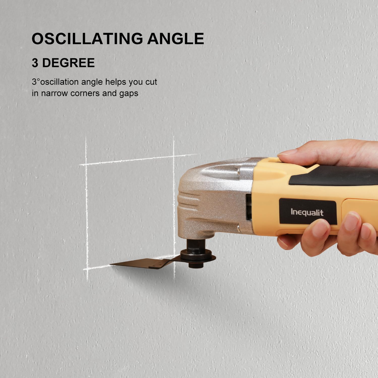 Inequalit semicircular blade and sanding pad for detailed finishing
